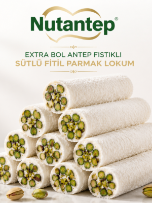 Extra Bol Antep Fıstıklı Sütlü Fitil Parmak Lokum - 1 KG