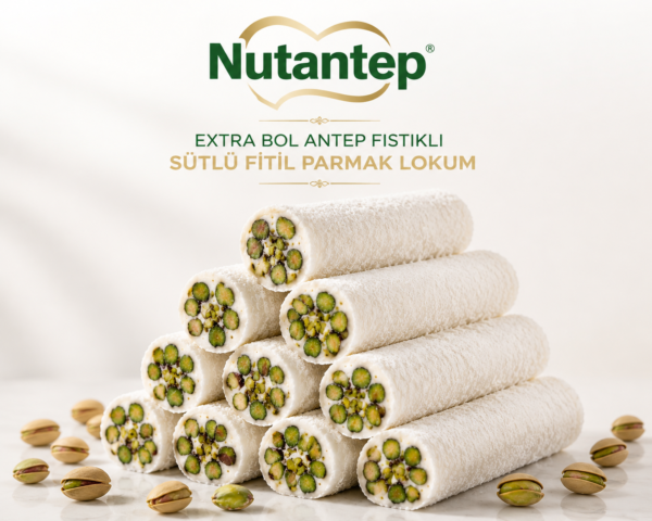 8b811e15-c32e-4d8c-8c4a-d38eb609c3d1 Extra Bol Antep Fıstıklı Sütlü Fitil Parmak Lokum - 1 KG