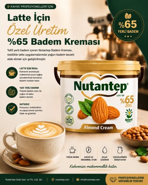 Latte İçin Özel Üretim %65 Badem Kreması  - 5 kg