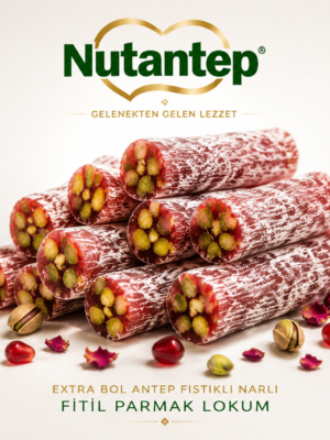 nnn3 Extra Bol Antep Fıstıklı Narlı Fitil Parmak Lokum - 1 KG