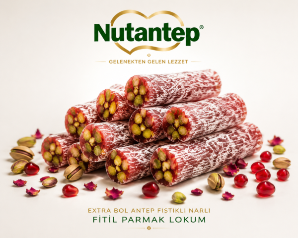Extra Bol Antep Fıstıklı Narlı Fitil Parmak Lokum - 1 KG