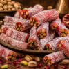 Extra Bol Antep Fıstıklı Narlı Fitil Parmak Lokum - 1 KG