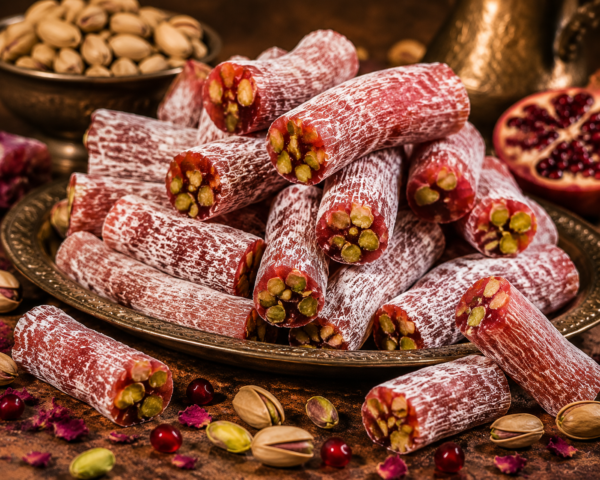 Extra Bol Antep Fıstıklı Narlı Fitil Parmak Lokum - 1 KG
